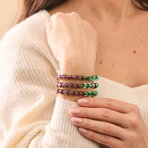 Merlot | Argent sterling .925 | Bracelet Verre Luciole